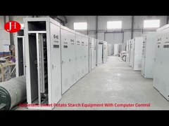 Mesin tepung kentang manis yang disesuaikan dengan bahan stainless steel dan kontrol PLC
