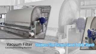 Layar Stainless Steel Mesin Filter Vakum Tepung Ubi Jalar Jenis Pemrosesan Berkelanjutan Separati